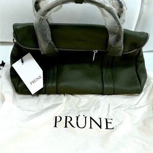 Green leather hand bag PRUNE from Argentina’s famous boutique